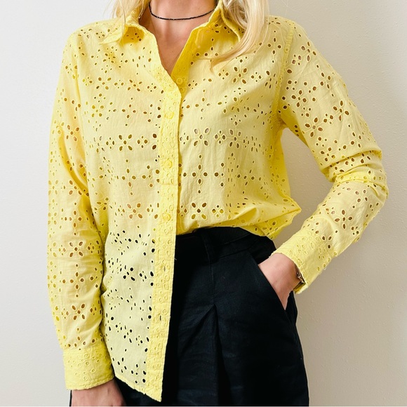 New Ralph Lauren Eyelet Button Down shirt Top blouse - Picture 2 of 10